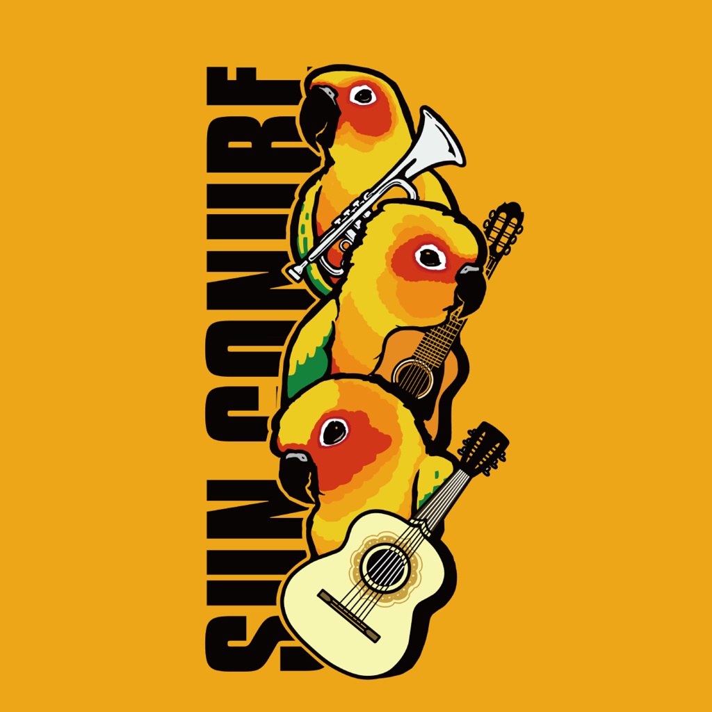 コガネメキシコインコ【iPhone12・iPhone11対応】コガネメキシコのマリアッチ グリップケース