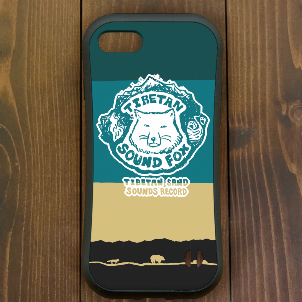 チベットスナギツネ【iPhone12・iPhone11対応】チベタン サンド・サウンズレコード・ホワイト グリップケース