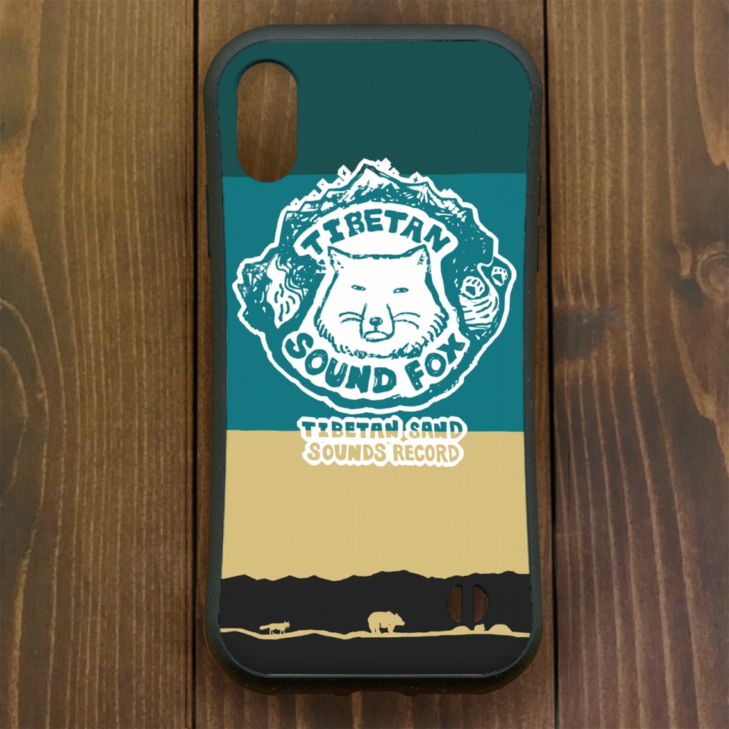 チベットスナギツネ【iPhone12・iPhone11対応】チベタン サンド・サウンズレコード・ホワイト グリップケース