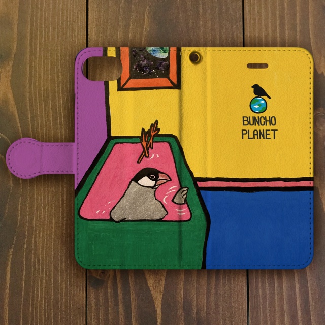 文鳥【iPhone SE2・iPhone12対応】手帳型ブンチョウ・プラネット・スマホケース iPhone用【各機種あります】