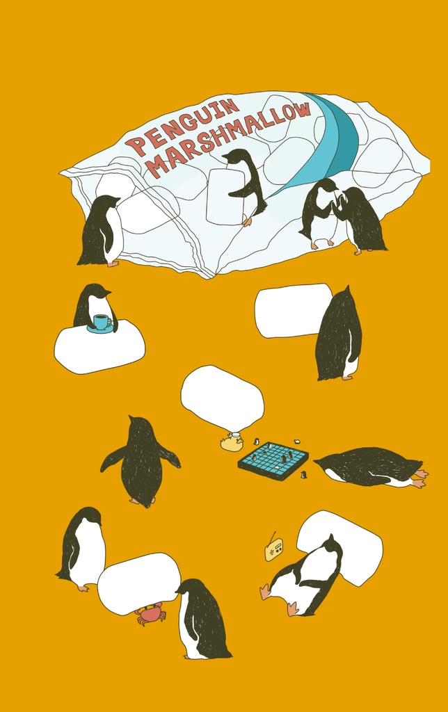 ペンギン【iPhone12・iPhone11対応】ペンギンマシュマロ・イエロー グリップケース
