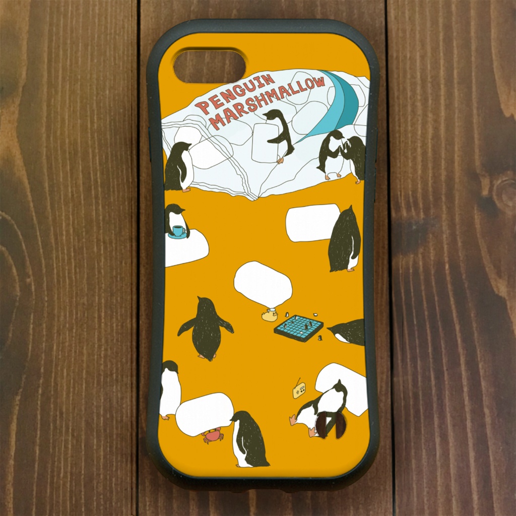 ペンギン【iPhone12・iPhone11対応】ペンギンマシュマロ・イエロー グリップケース