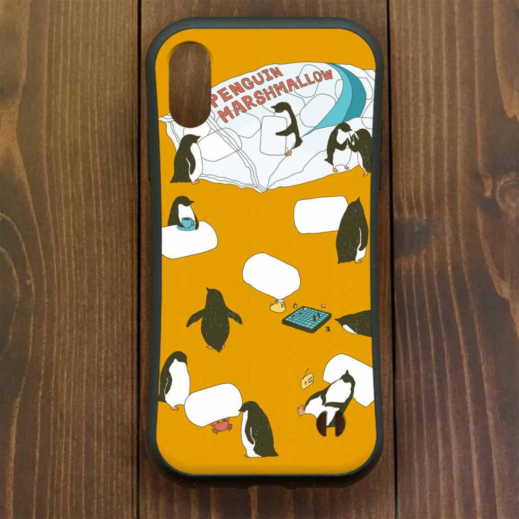 ペンギン【iPhone12・iPhone11対応】ペンギンマシュマロ・イエロー グリップケース