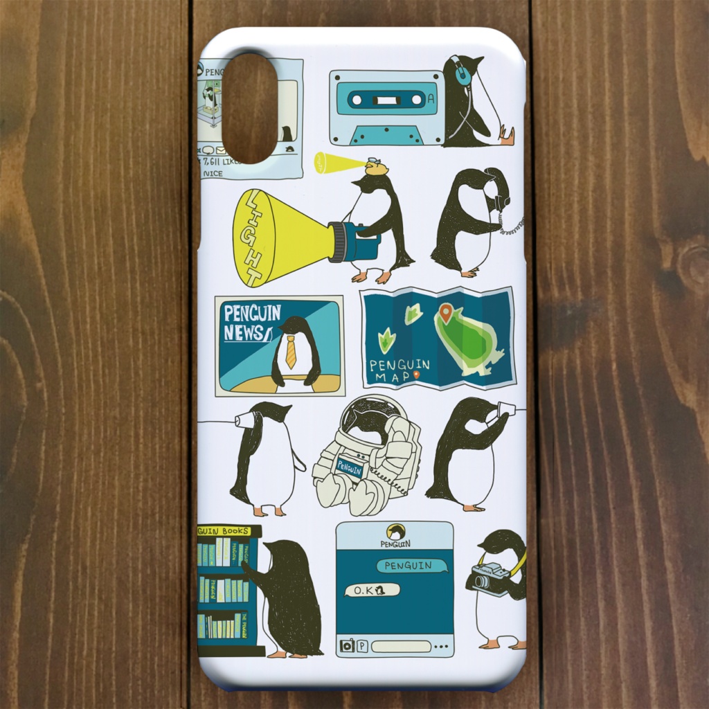 ペンギン【iPhone12・iPhoneXR対応】ペンギン・スマートフォン ホワイト・スマホケースiPhone用ハードケース【ペンギン】
