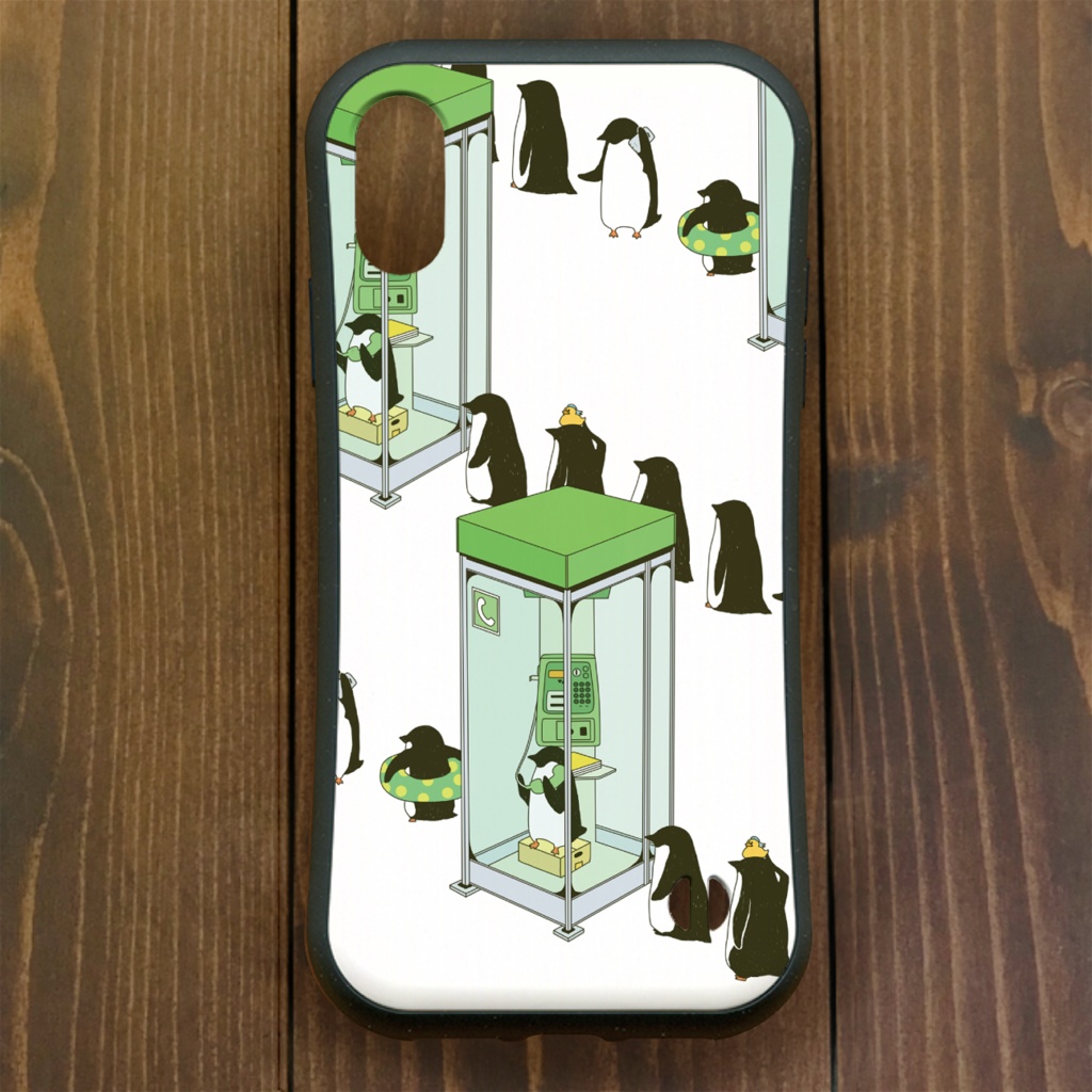 ペンギン【iPhone12・iPhone13対応】ペンギン電話ボックス・グリップケース