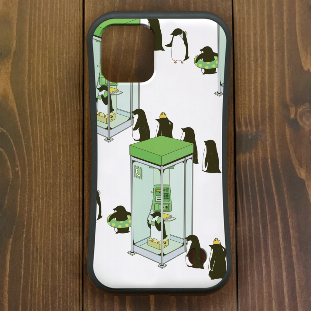 ペンギン【iPhone12・iPhone13対応】ペンギン電話ボックス・グリップケース
