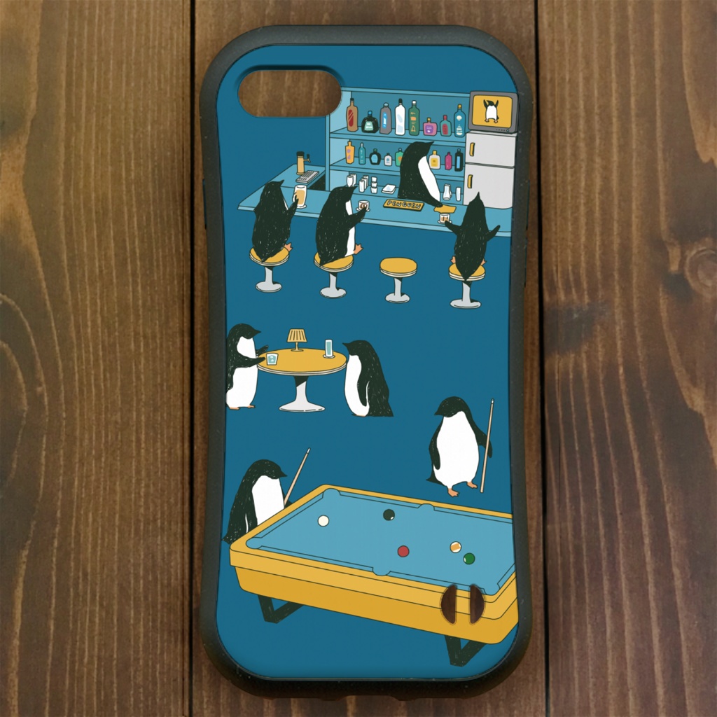 ペンギン【iPhone12・iPhone13対応】ペンギン『B』 ブルー グリップケース iPhone用