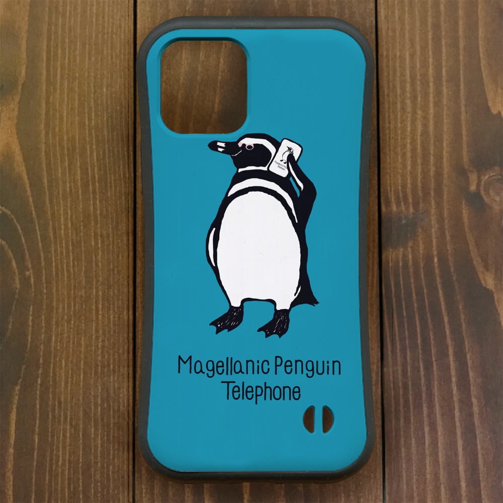 グリップケース【iPhone  12・13対応】マゼランペンギン・テレフォン・ ブルー  iPhone用