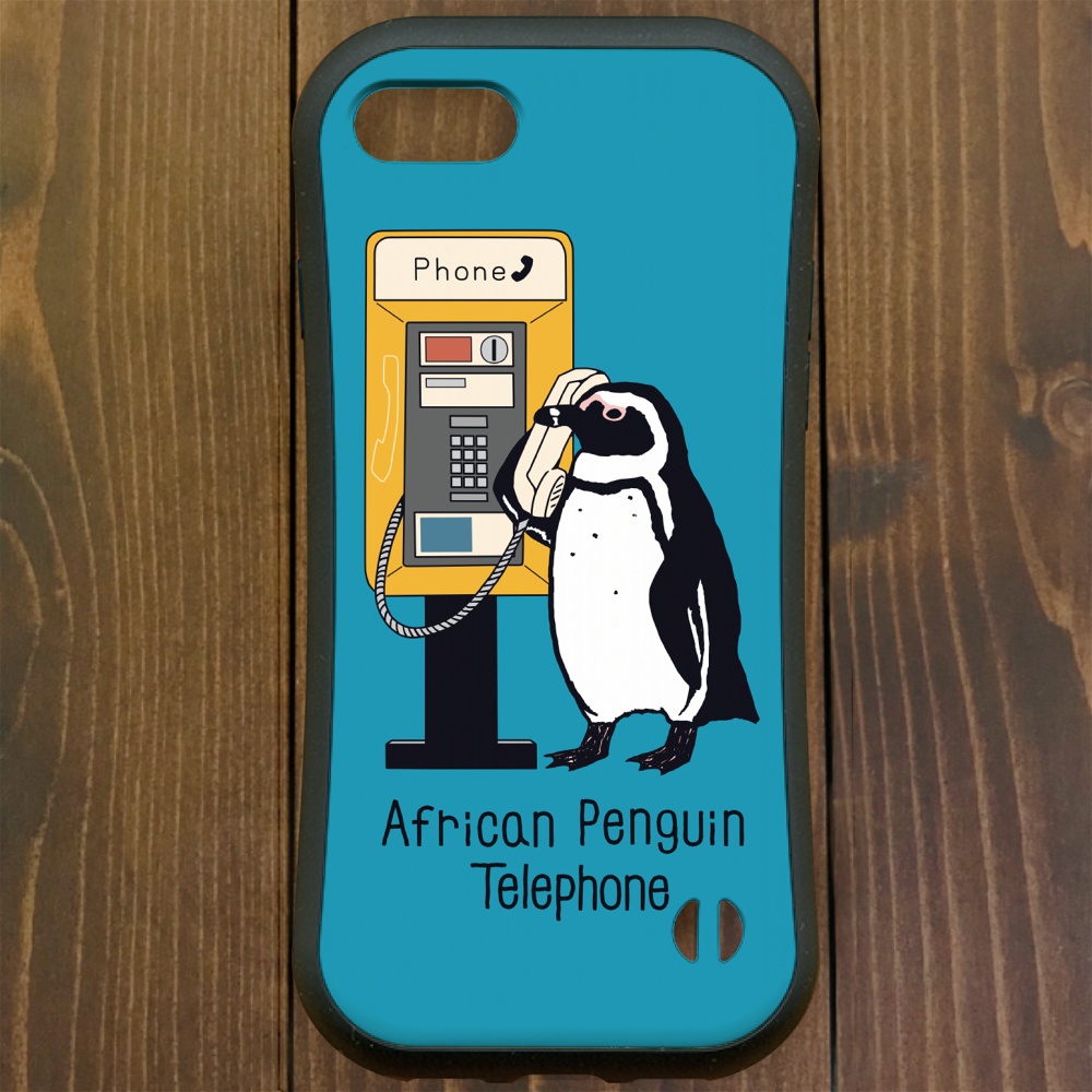 グリップケース【iPhone  12・13対応】ケープペンギン・テレフォン・ ブルー  iPhone用