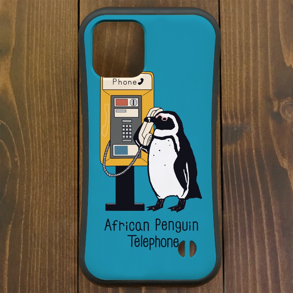グリップケース【iPhone  12・13対応】ケープペンギン・テレフォン・ ブルー  iPhone用