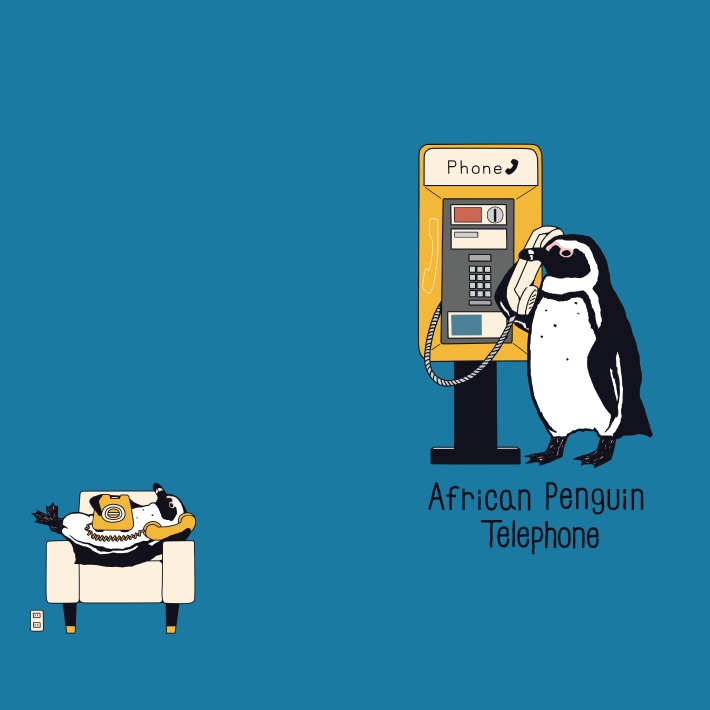 ペンギン【iPhone SE2・iPhone12対応】ケープペンギン・ブルー手帳型 スマホケース iPhone用【各機種あります】