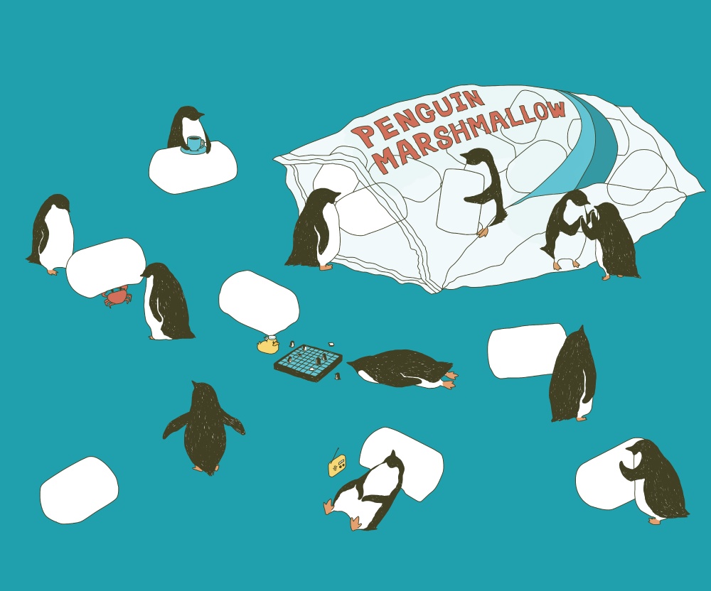 ペンギン【社員証入れ】ペンギンマシュマロ・ブルー・パスケース【パスケース】