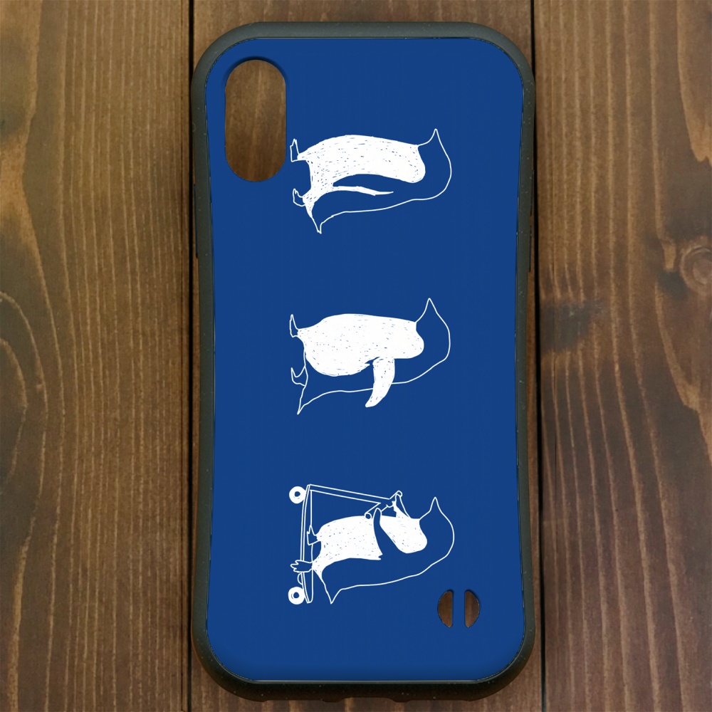 ペンギン【iPhone12・iPhone13対応】ペンギン・ウォーク ブルー グリップケース iPhone用【各機種あります】