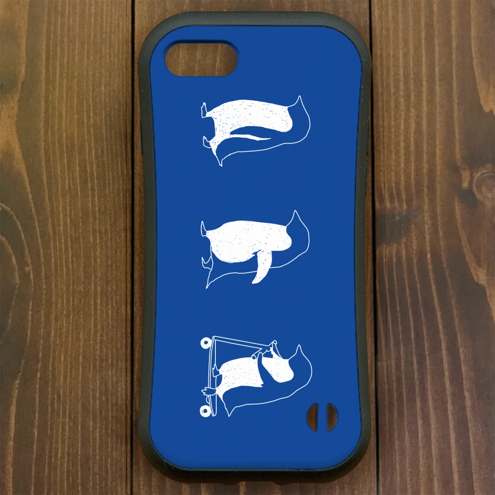 ペンギン【iPhone12・iPhone13対応】ペンギン・ウォーク ブルー グリップケース iPhone用【各機種あります】