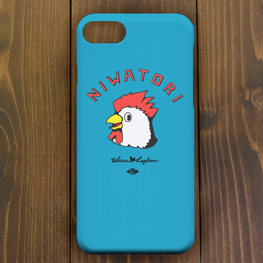 にわとり【iPhone11・iPhone SE2対応】にわとりブルー・ スマホケースiPhone用【各機種あります】