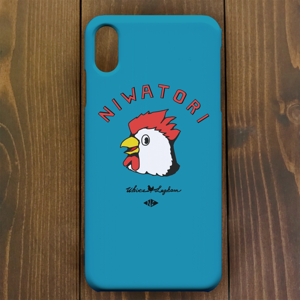 にわとり【iPhone11・iPhone SE2対応】にわとりブルー・ スマホケースiPhone用【各機種あります】