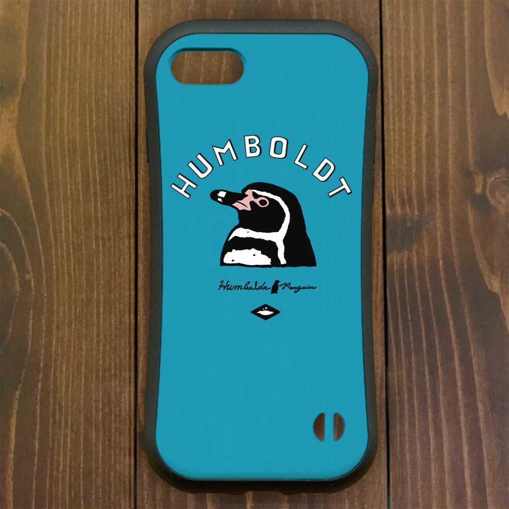ペンギン【iPhone12・iPhone13対応】フンボルトペンギンロゴ・ブルー グリップケース iPhone用【各機種あります】