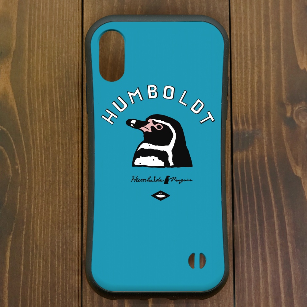 ペンギン【iPhone12・iPhone13対応】フンボルトペンギンロゴ・ブルー グリップケース iPhone用【各機種あります】