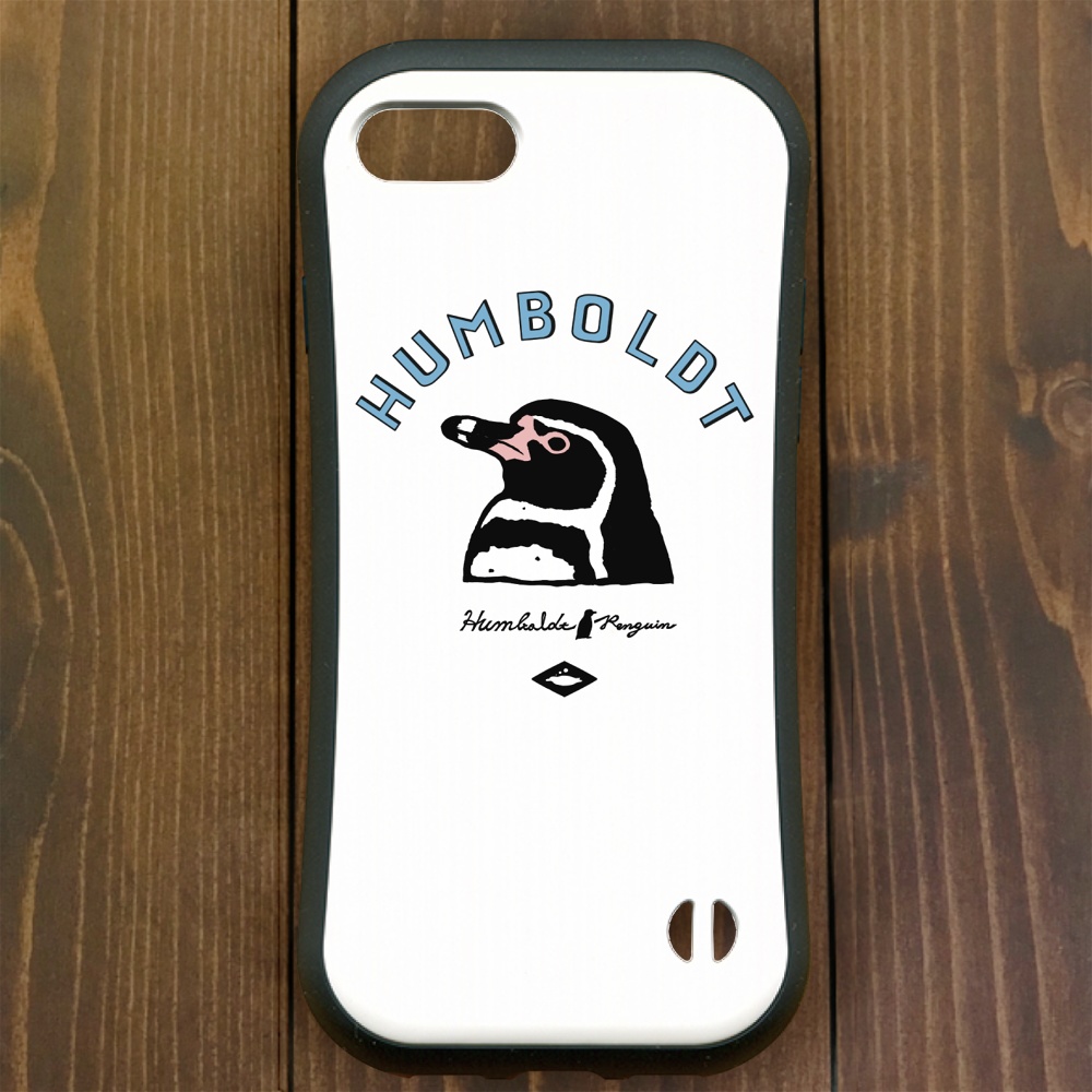 ペンギン【iPhone12・iPhone13対応】フンボルトペンギンロゴ・ホワイト グリップケース iPhone用【各機種あります】