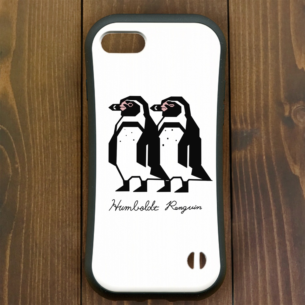 ペンギン【iPhone12・iPhone13対応】フンボルトカクカク・ホワイトグリップケース iPhone用【各機種