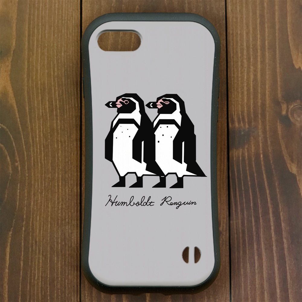 ペンギン【iPhone12・iPhone13対応】フンボルトカクカク・グレーグリップケース iPhone用【各機種