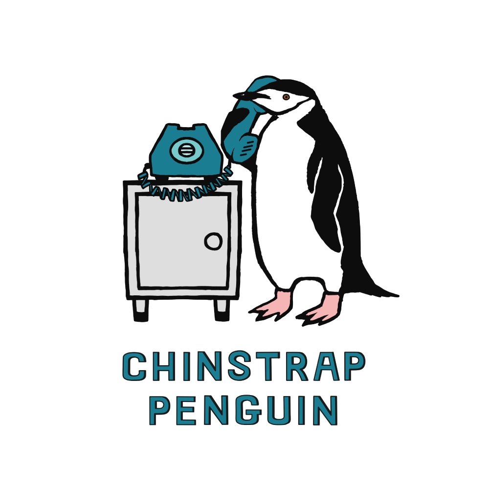 ペンギン【iPhone12・iPhone13対応】ヒゲペンギン・ホワイト グリップケース iPhone用【各機種