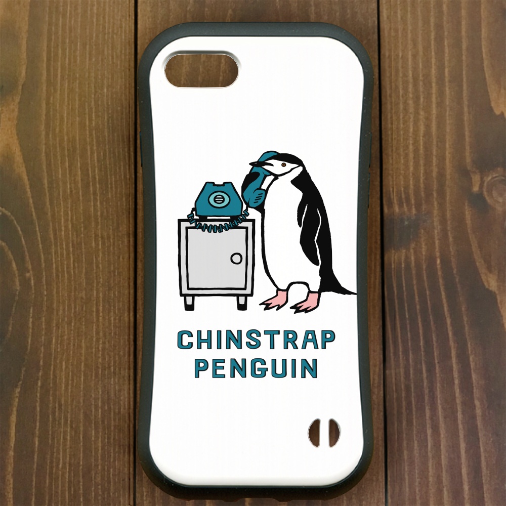 ペンギン【iPhone12・iPhone13対応】ヒゲペンギン・ホワイト グリップケース iPhone用【各機種
