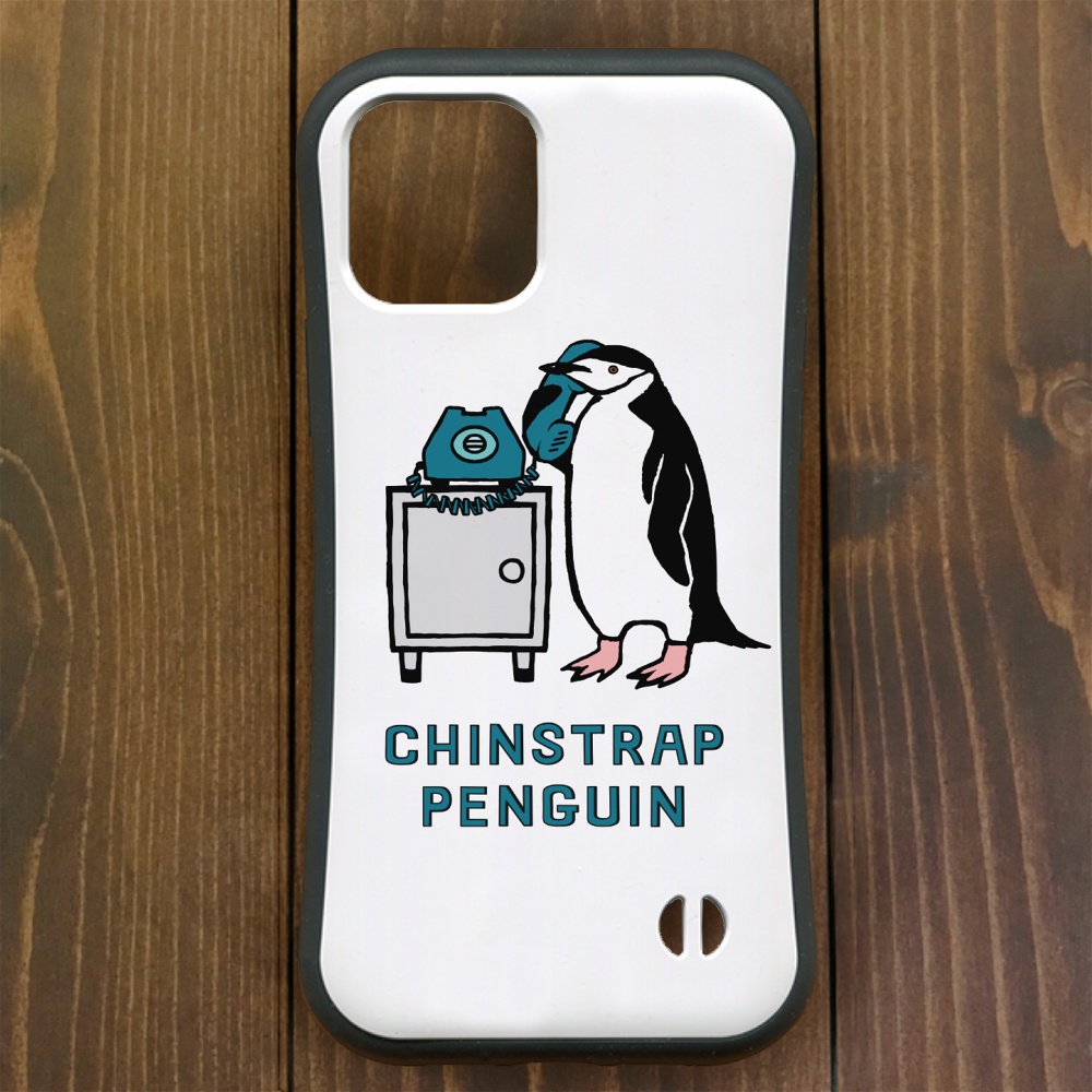 ペンギン【iPhone12・iPhone13対応】ヒゲペンギン・ホワイト グリップケース iPhone用【各機種