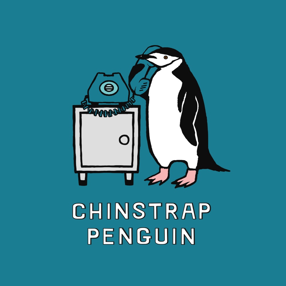 ペンギン【iPhone12・iPhone13対応】ヒゲペンギン・ブルー グリップケース iPhone用【各機種