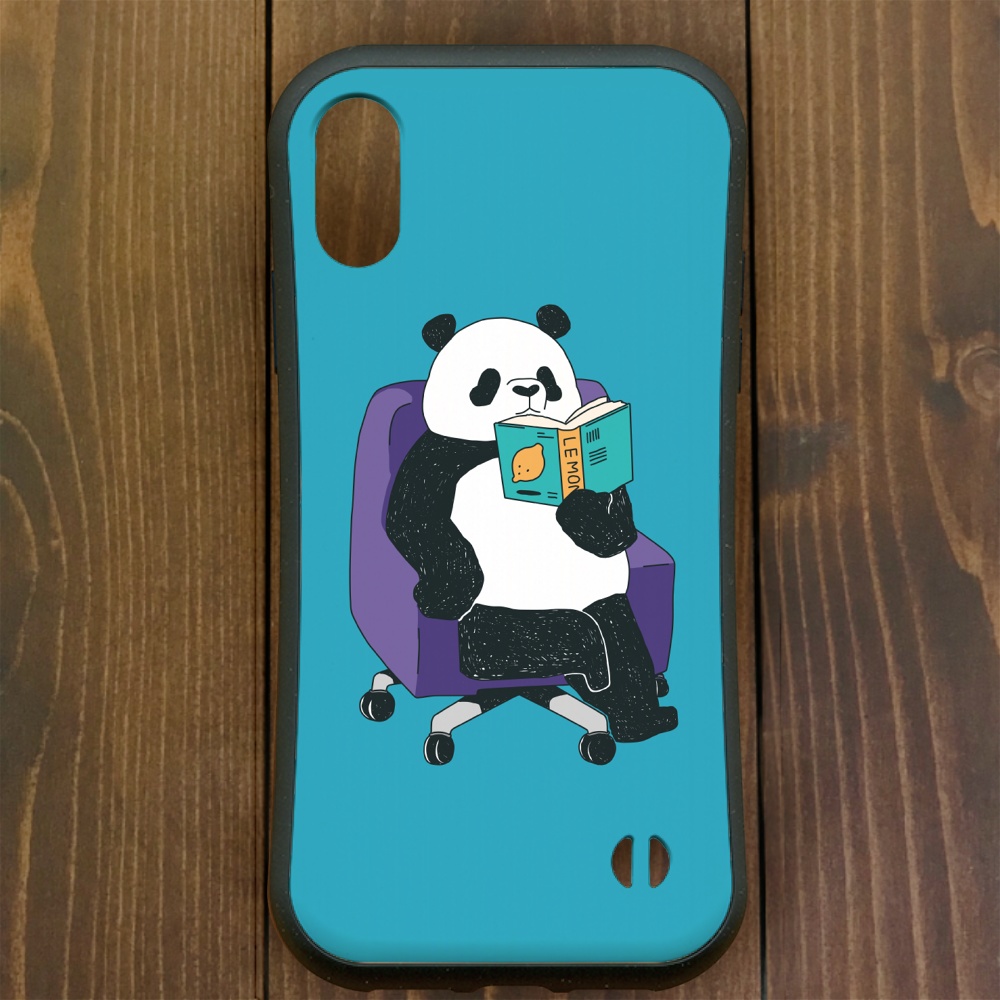 パンダ【iPhone13・iPhone14対応】パンダブック・ ブルー グリップケース iPhone用
