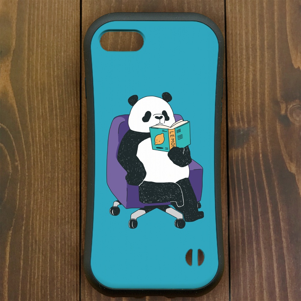 パンダ【iPhone13・iPhone14対応】パンダブック・ ブルー グリップケース iPhone用