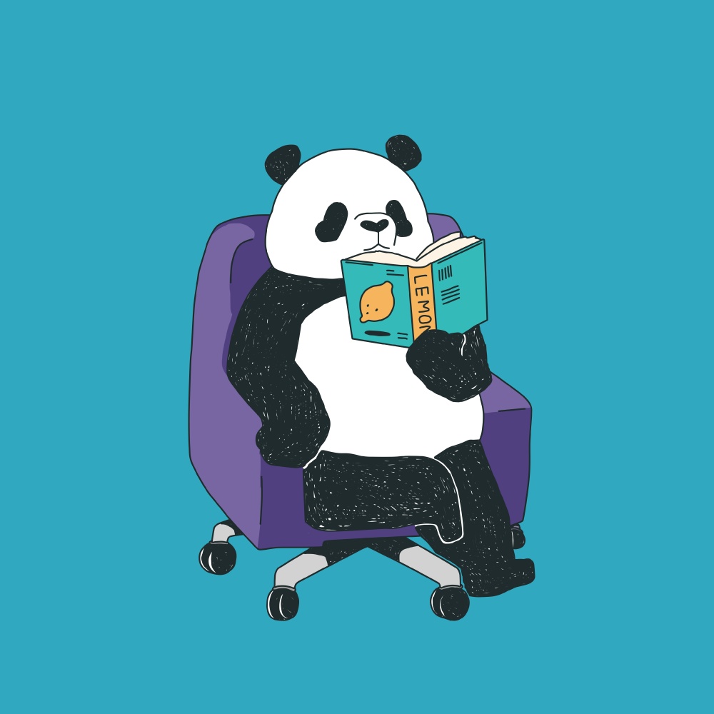 パンダ【iPhone13・iPhone14対応】パンダブック・ ブルー グリップケース iPhone用