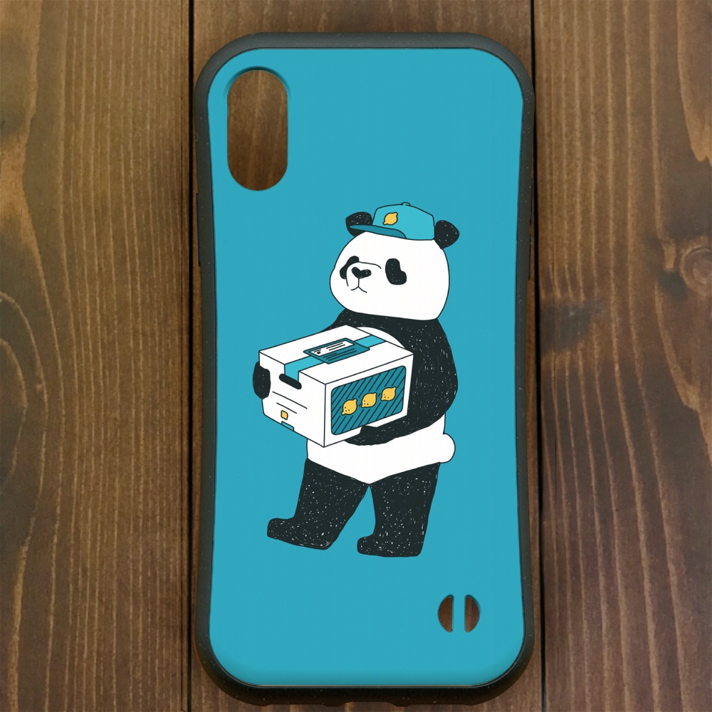 パンダ【iPhone13・iPhone14対応】パンダ運送 ブルー グリップケース iPhone用