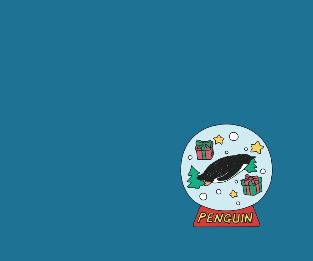 ペンギン【社員証入れ】ペンギンウィンター・スノードームブルー パスケース【パスケース】