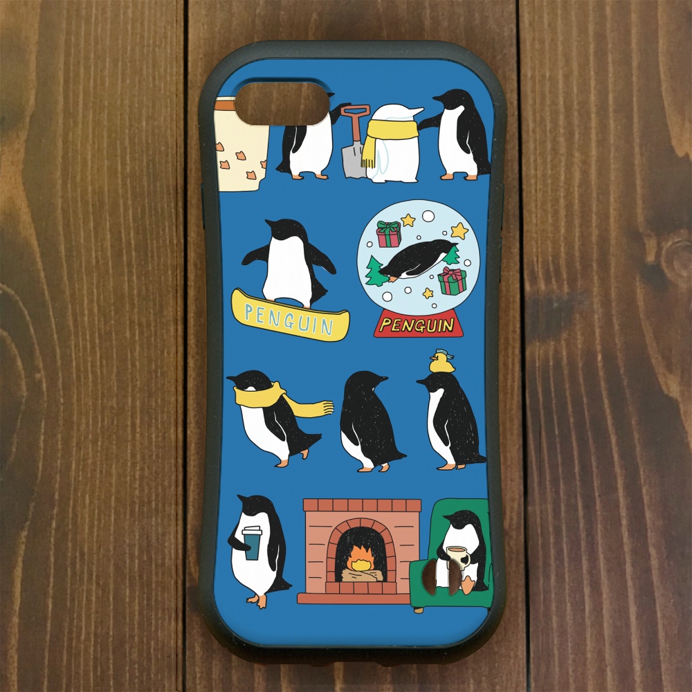 ペンギン【iPhone13・iPhone14対応】ペンギン・ウィンターブルー グリップケース iPhone用【各機種あり