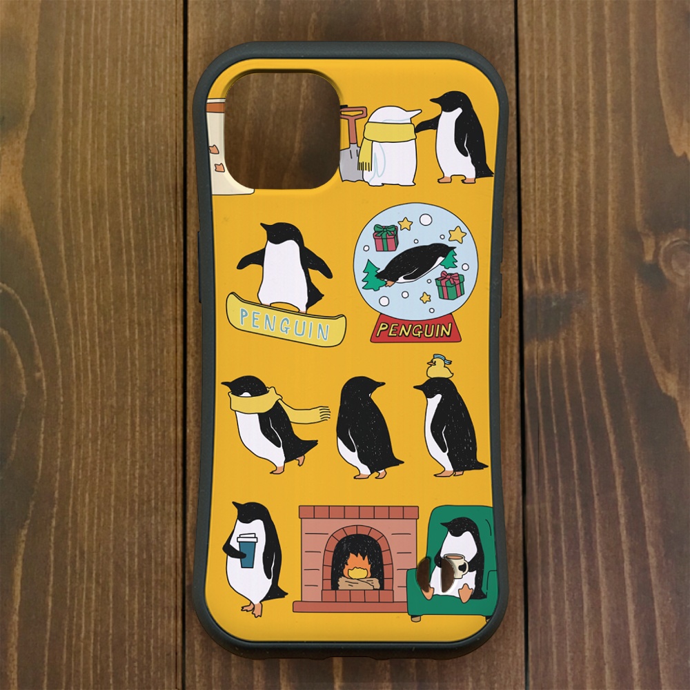 ペンギン【iPhone13・iPhone14対応】ペンギンウィンター イエローグリップケースiPhone用【各機種あり
