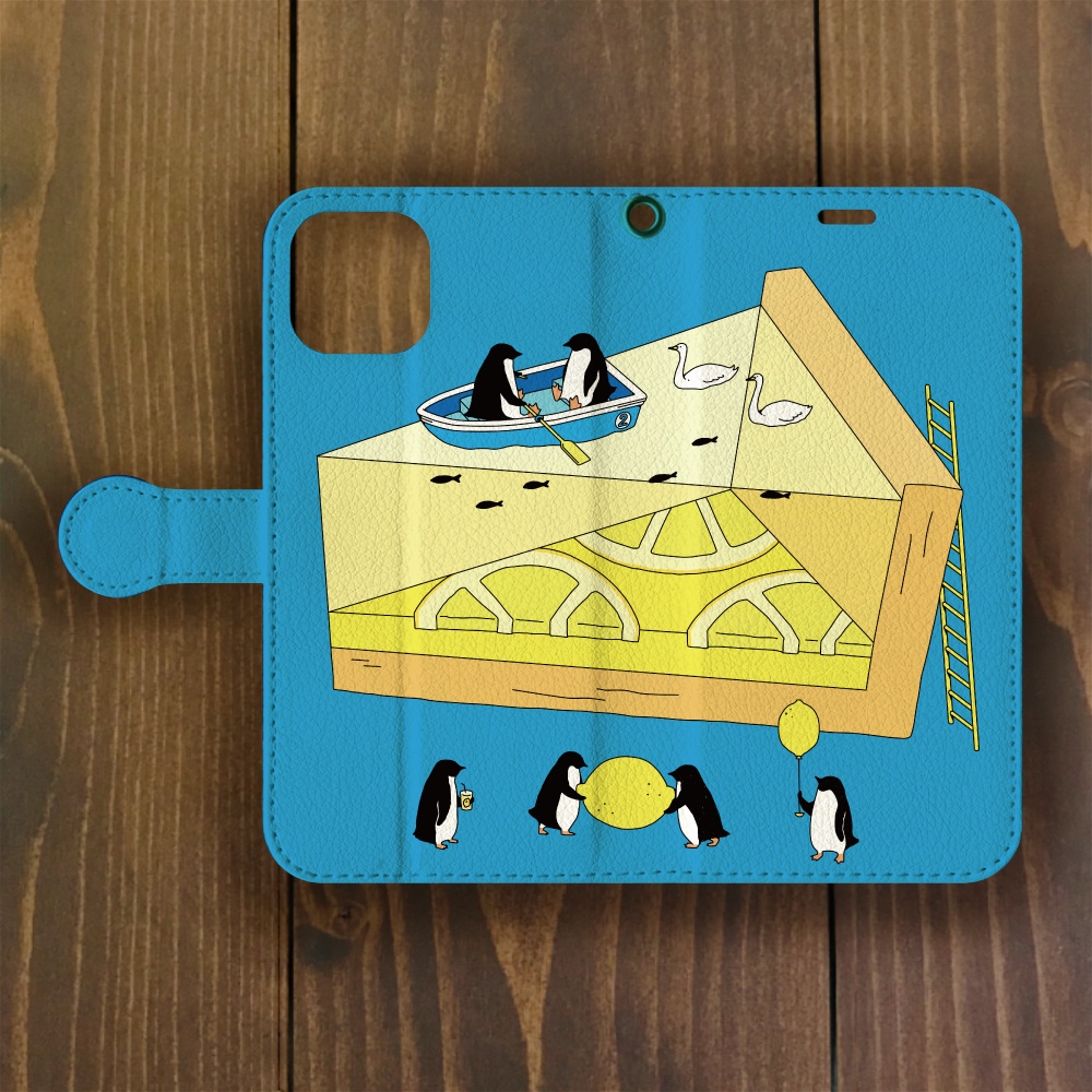 ペンギンレモンパイ手帳型 スマホケース iPhone用
