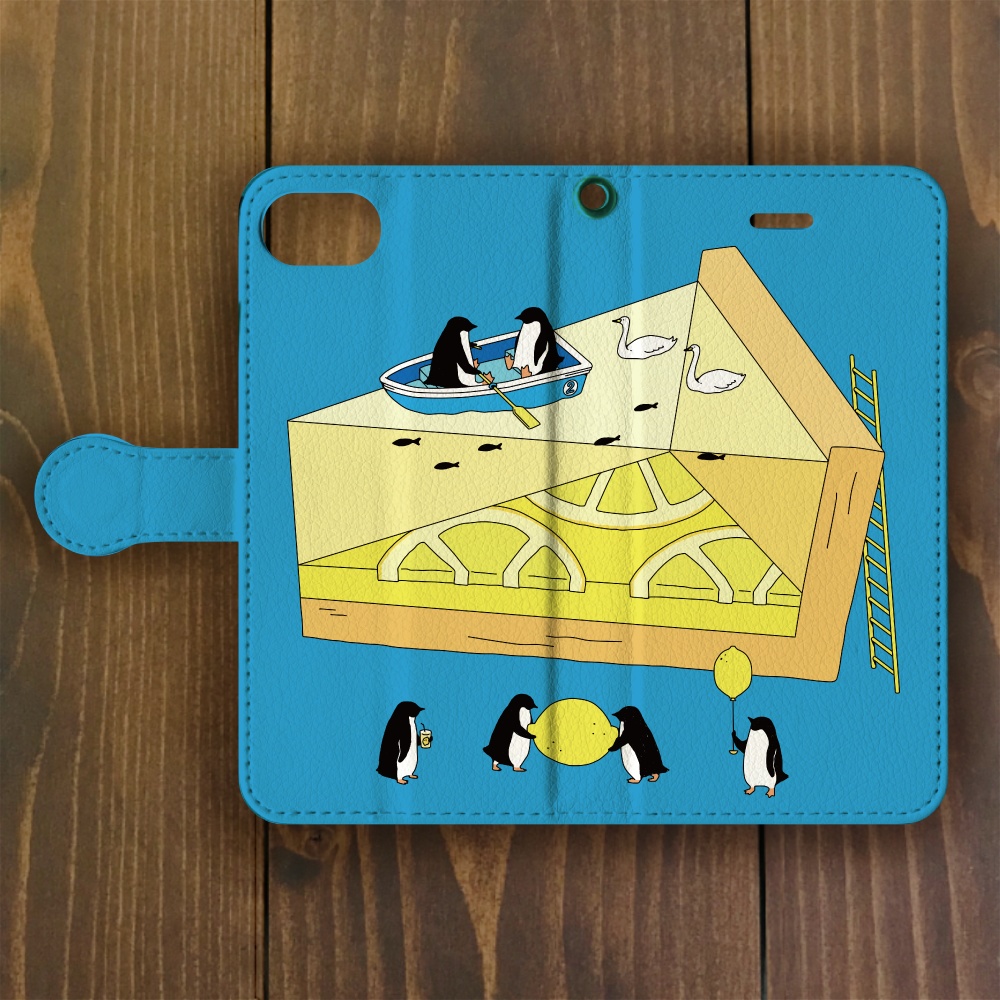 ペンギンレモンパイ手帳型 スマホケース iPhone用