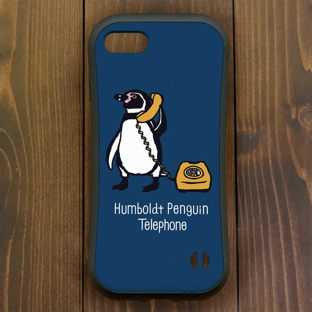 グリップケース【iPhone 13・14対応】フンボルトペンギン・トーク・ネイビー iPhone用
