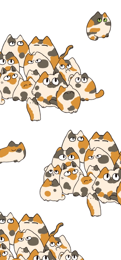 ネコ【iPhone13・iPhone14対応】ねこしゅうかい‐mike‐ ホワイトグリップケース iPhone用【各機種あります】