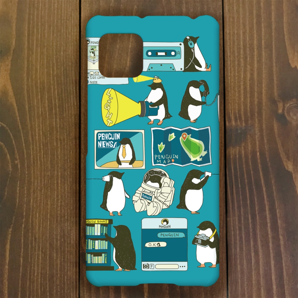 ペンギンスマートフォンブルーAQUOS SENSE用【各機種制作中!】