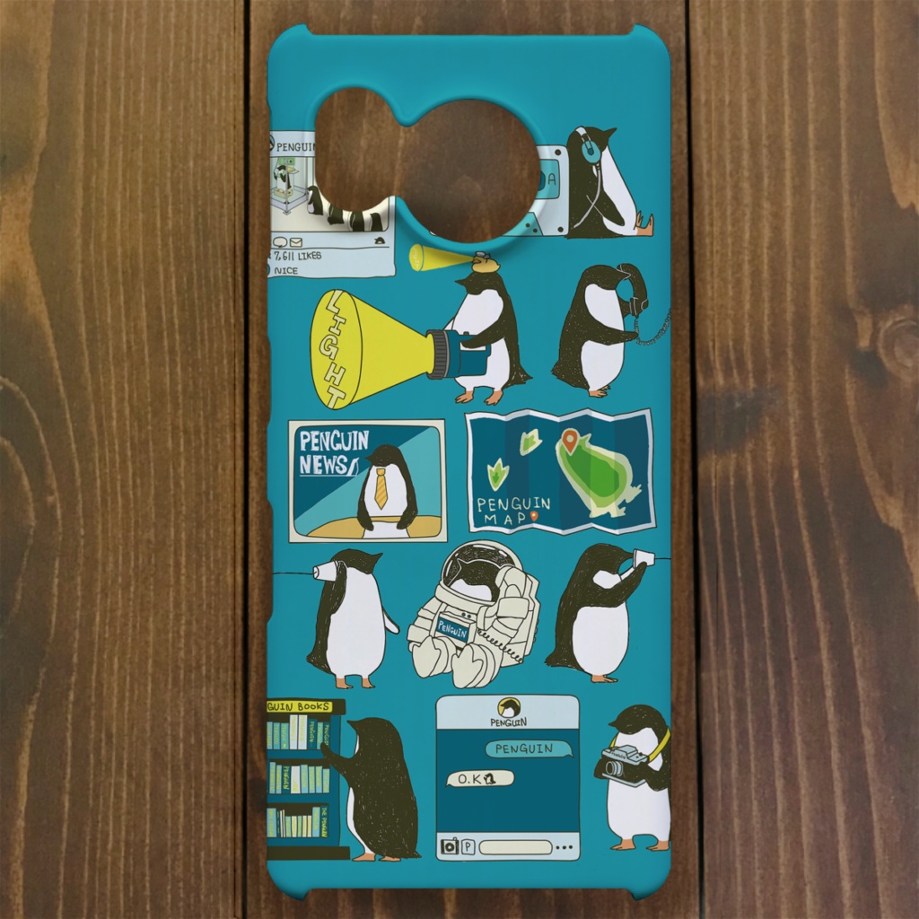 ペンギンスマートフォンブルーAQUOS SENSE用【各機種制作中!】