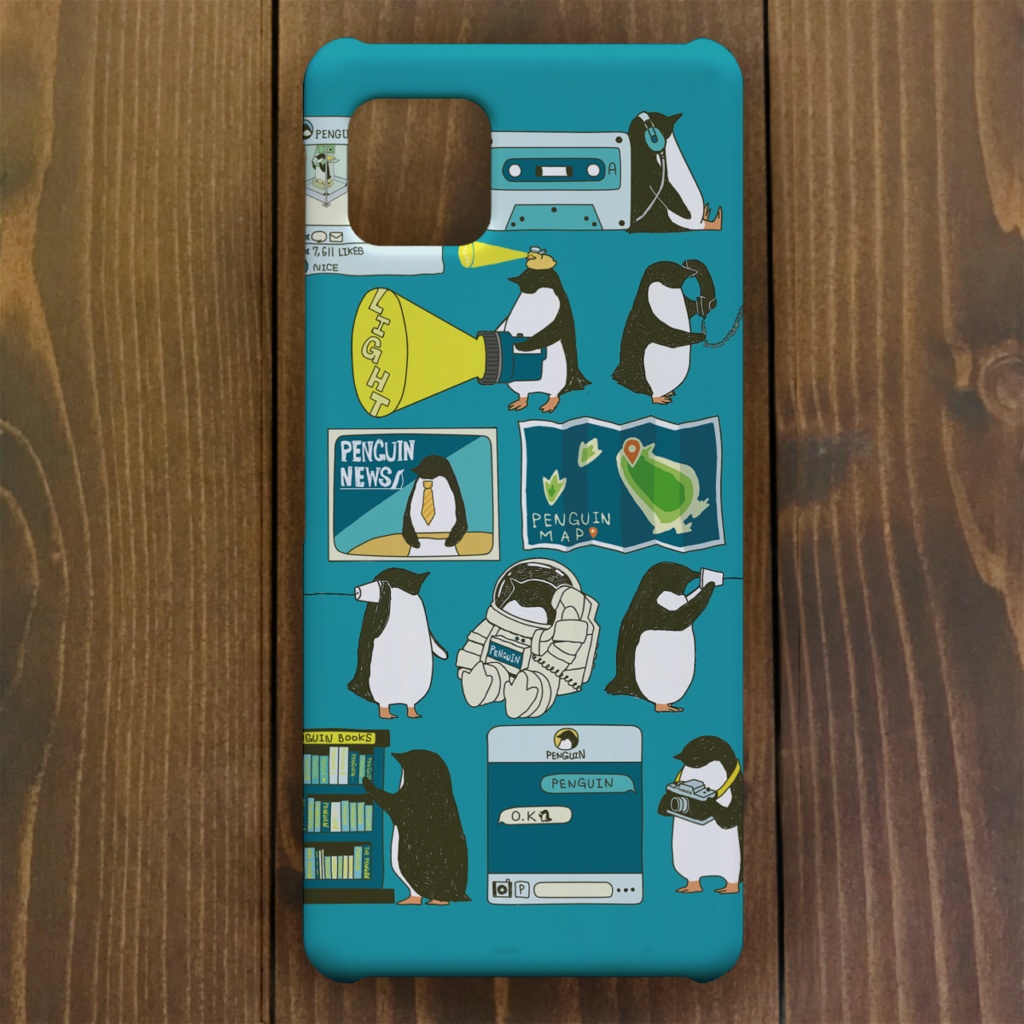 ペンギンスマートフォンブルーAQUOS SENSE用【各機種制作中!】