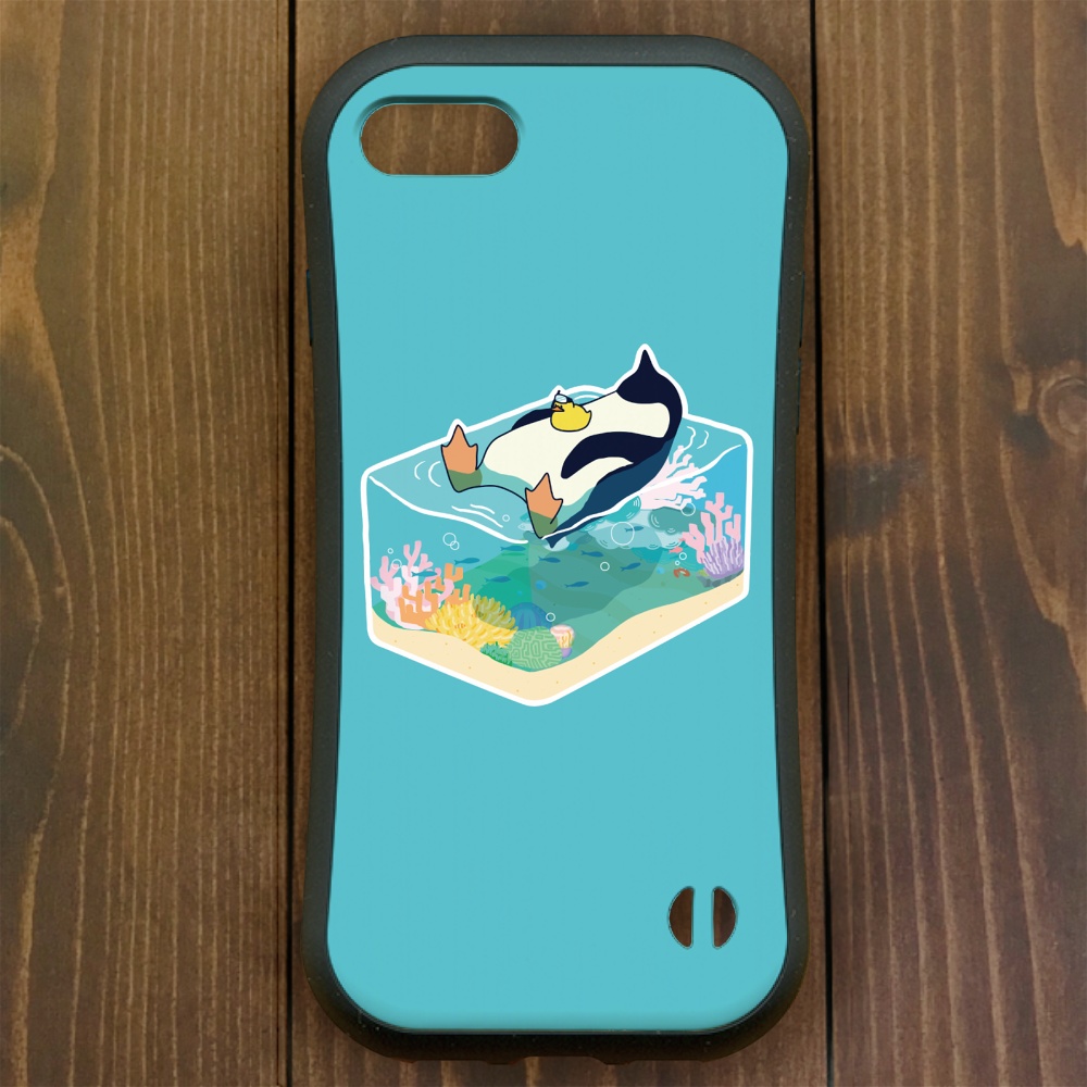 ペンギン【iPhone13・iPhone14対応】ペンギンフロートSEA グリップケース iPhone用
