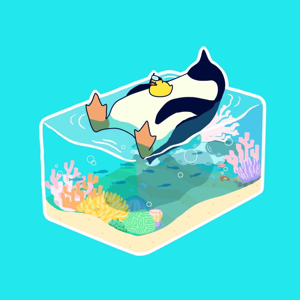 ペンギン・フロートsea Tシャツ