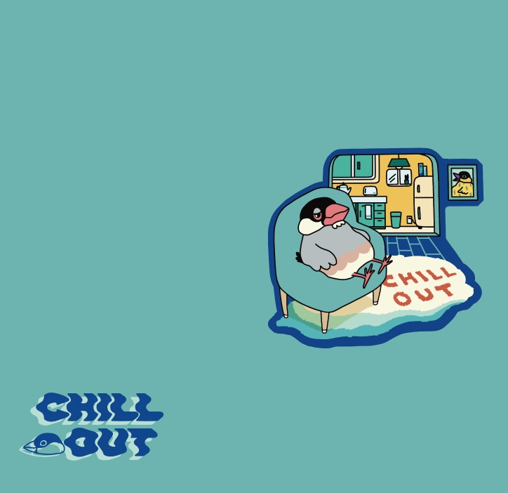 文鳥【iPhone14・iPhone15対応】手帳型 ジャワスパローチルアウトロゴ iPhone用【各機種あります】