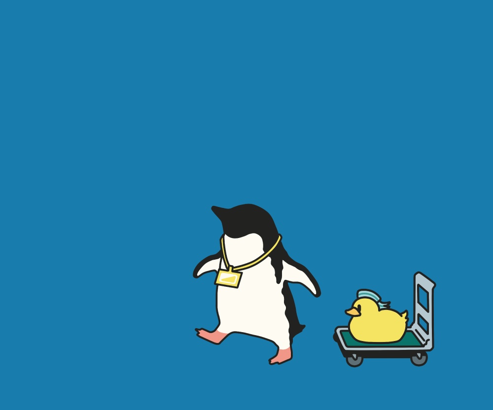 ペンギン【社員証入れ】ペンギンと台車のパスケース【パスケース】