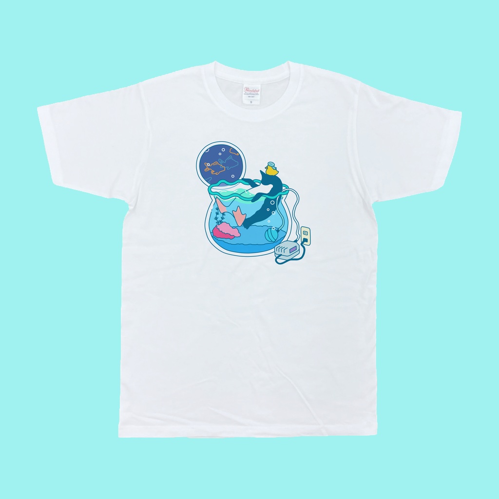 【ペンギン】金魚鉢とペンギン Tシャツ