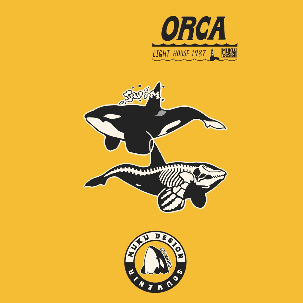 シャチ【iPhone14・iPhone15対応】オルカライトハウスカスタムイエローグリップケース iPhone用