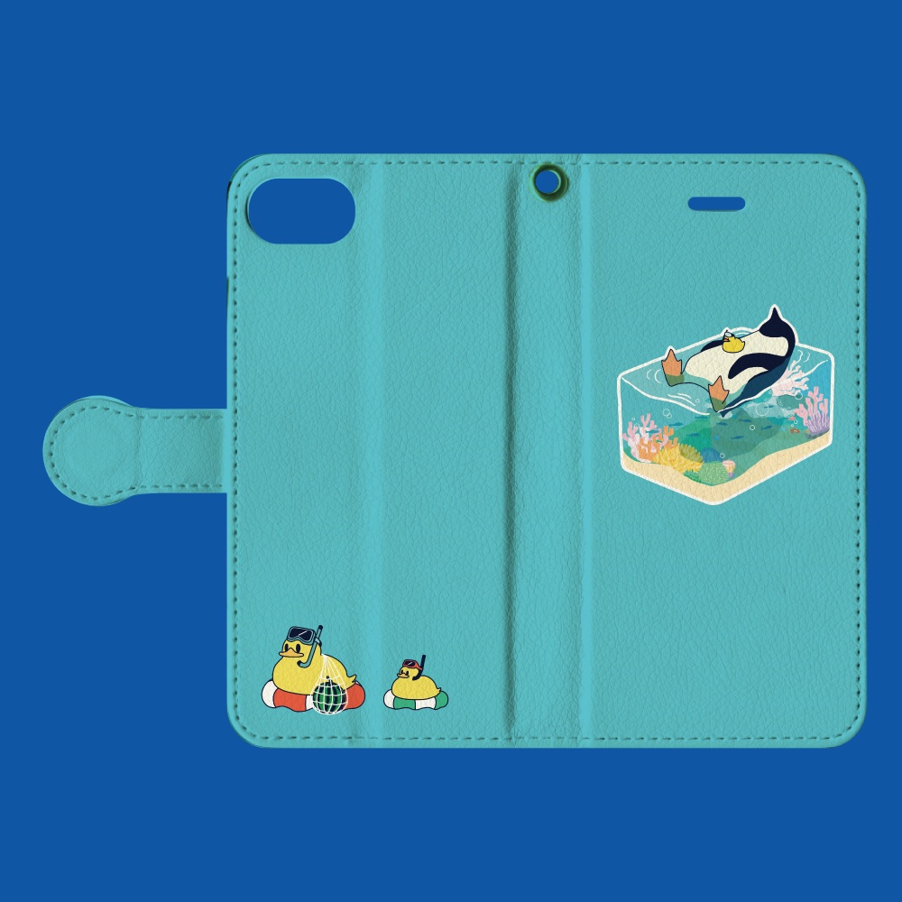 ペンギン【iPhone14・iPhone15対応】手帳型 ペンギンフロートsea【各機種あります】